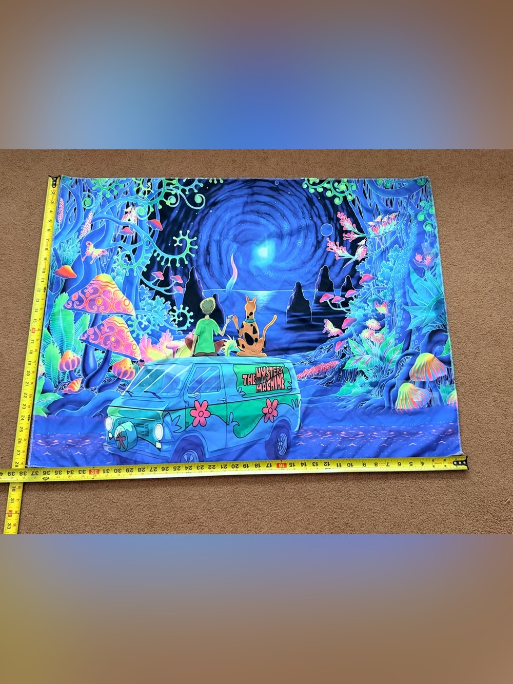 Psychedelic Blue Scooby-Doo Tapestry Wall Art